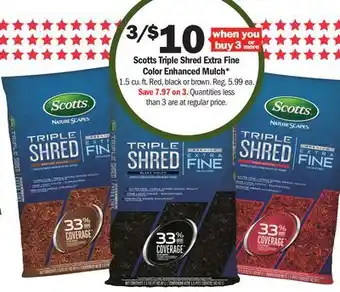 Meijer Scotts Triple Shred Extra Fine Color Enhanced Mulch offer