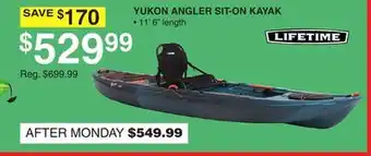 Dunham's Sports LIFETIME YUKON ANGLER SIT-ON KAYAK offer