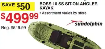 Dunham's Sports SUNDOLPHIN BOSS 10 SS SIT-ON ANGLER KAYAK offer