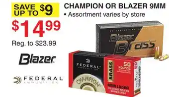 Dunham's Sports BLAZER CHAMPION OR BLAZER 9MM offer