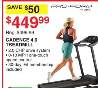 Dunham's Sports CADENCE 4.0 TREADMILL offer