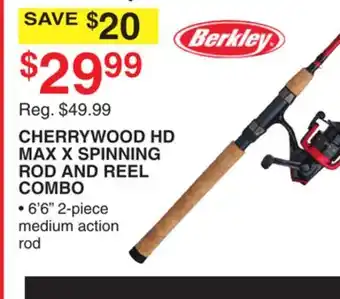 Dunham's Sports CHERRYWOOD HD MAX X SPINNING ROD AND REEL COMBO offer