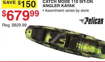 Dunham's Sports PELICAN CATCH MODE 110 SIT-ON ANGLER KAYAK offer