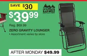 Dunham's Sports ZERO GRAVITY LOUNGER offer