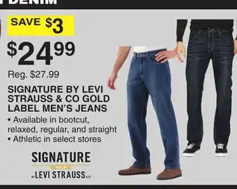 Dunham's Sports SIGNATURE BY LEVI STRAUSS & CO GOLD LABEL MEN'S JEANS offer