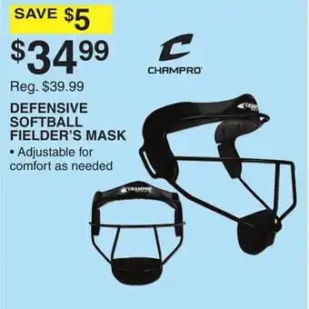 Dunham's Sports CHAMPRO DEFENSIVE SOFTBALL FIELDER'S MASK offer