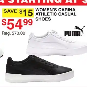 Dunham's Sports PUMA WOMEN'S CARINA ATHLETIC CASUAL SHOES offer
