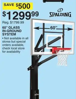 Dunham's Sports SPALDING 60 GLASS IN-GROUND SYSTEM offer