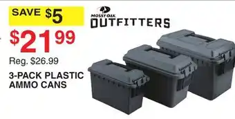 Dunham's Sports OUTFITTERS 3-PACK PLASTIC AMMO CANS offer