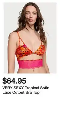 Victoria's Secret VERY SEXY Tropical Satin Lace Cutout Bra Top offer