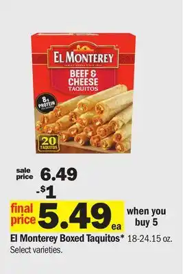 Meijer El Monterey Boxed Taquitos offer