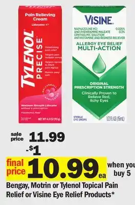 Meijer Bengay, Motrin or Tylenol Topical Pain Relief or Visine Eye Relief Products offer