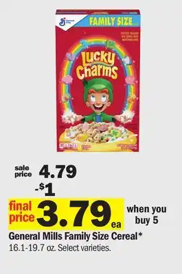 Meijer General Mills Family Size Cereal offer