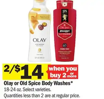 Meijer Olay or Old Spice Body Washes offer