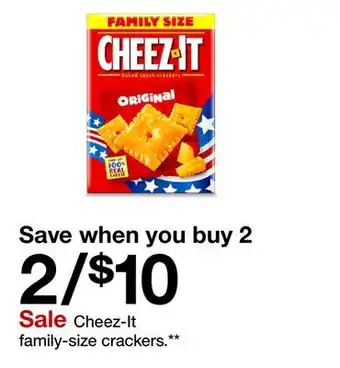 Target Cheez-It family-size crackers offer