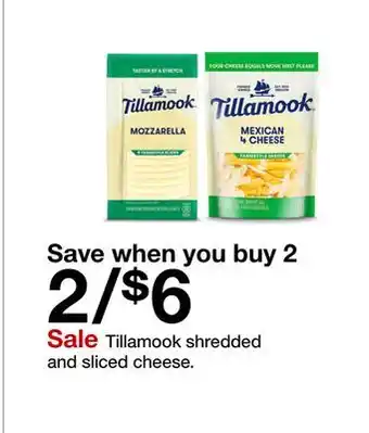 Target Tillamook shredded and sliced cheese offer