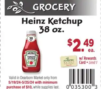 Dearborn Market Heinz Ketchup offer