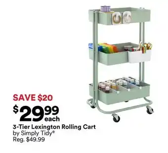 Michaels 3-Tier Lexington Rolling Cart by Simply Tidy offer