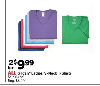 Michaels ALL Gildan Ladies'V-Neck T-Shirts offer