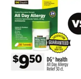 Dollar General DG health All Day Allergy Relief offer