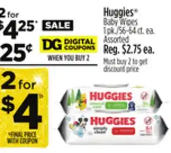 Dollar General Huggies Baby Wipes offer