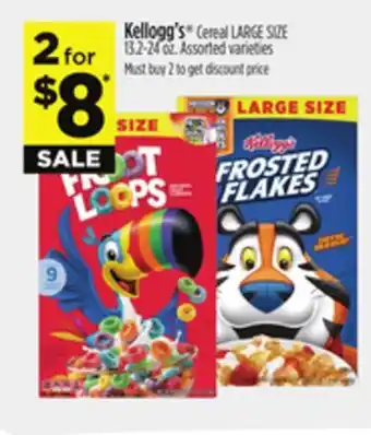 Dollar General Kellogg's Cereal LARGE SIZE offer
