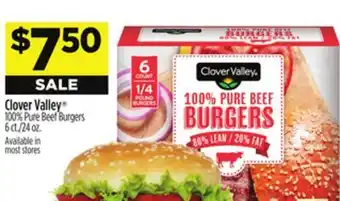 Dollar General Clover Valley 100% Pure Beef Burgers offer