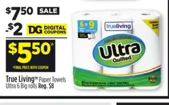 Dollar General True Living Paper Towels offer
