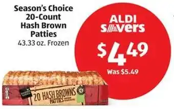Aldi Season's Choice 20-Count Hash Brown Patties offer