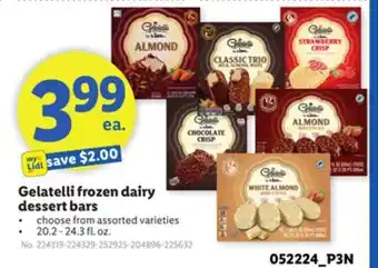 Lidl Gelatelli frozen dairy dessert bars offer