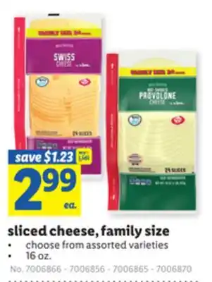 Lidl sliced cheese, family size offer