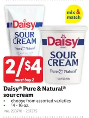 Lidl Daisy Pure & Natural sour cream offer