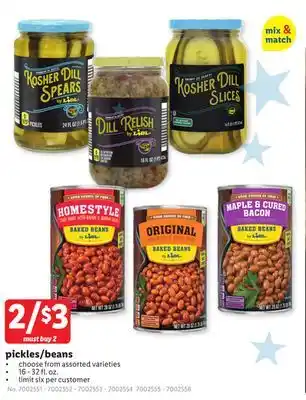 Lidl pickles/beans offer