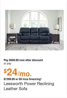 Leesworth Power Reclining Leather Sofa
