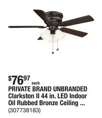The Home Depot PRIVATE BRAND UNBRANDED Clarkston II 44 in. LED Indoor Oil Rubbed Bronze Ceiling Fan with Light Kit offer