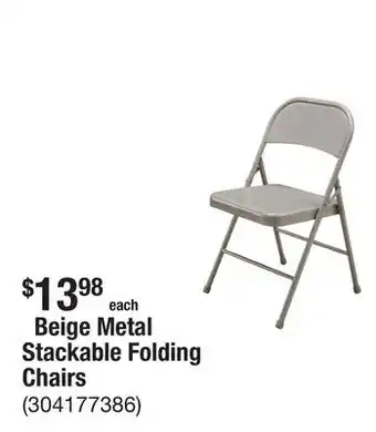 The Home Depot Beige Metal Stackable Folding Chairs offer