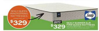 Slumberland Furniture Sealy Summer Elm Firm Queen Mattress offer