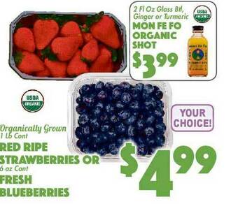The Food Emporium Red Ripe Strawberries Or Fresh Blueberries offer