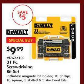 Valu Home Centers Dewalt 31 Pc. Screwdriving Bit Set offer