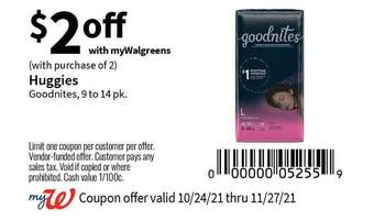Walgreens Huggies Goodnites offer