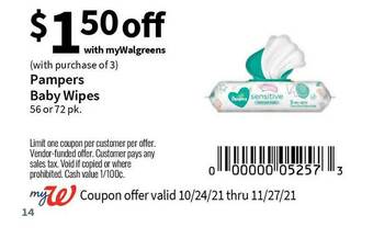 Walgreens Pampers Baby Wipes offer