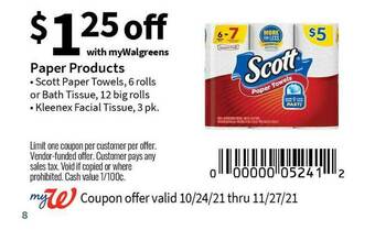 Walgreens Paper Products offer