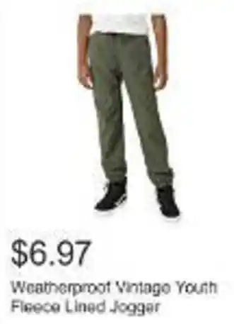 Costco Weatherproof Vintage Youth Fleece Lined Jogger offer