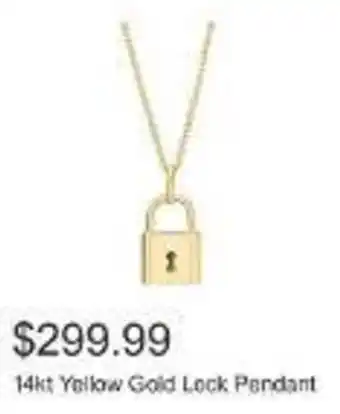 Costco 14kt Yellow Gold Lock Pendant offer