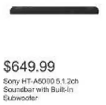 Costco Sony HT-A5000 5.1,2ch Soundbar with Built-In Subwoofer offer