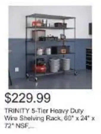 Costco TRINITY 5-Tier Heavy Duty Wire Shelving Rack, 60" x 24" x 72* NSF... offer