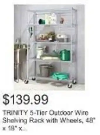 Costco TRINITY 5-Tier Outdoor Wire Shelving Rack with Wheels, 48" x 18* x... offer