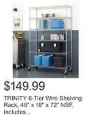 Costco TRINITY 6-Tier Wire Shelving Rack, 48" x 18" x 72" NSF Includes... offer
