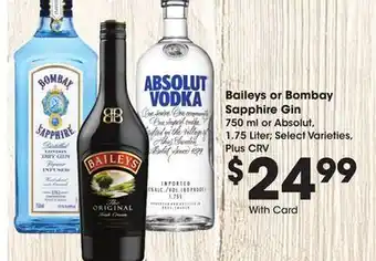 Ralphs Baileys or Bombay Sapphire Gin offer