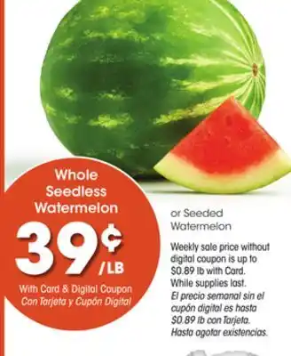 Ralphs Whole Seedless Watermelon offer